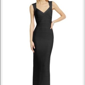 Herve Leger Long Black Dress