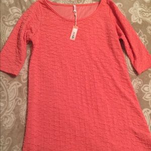 Pink blush coral tunic- size L
