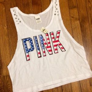 American Flag Victoria's Secret PINK Crop top