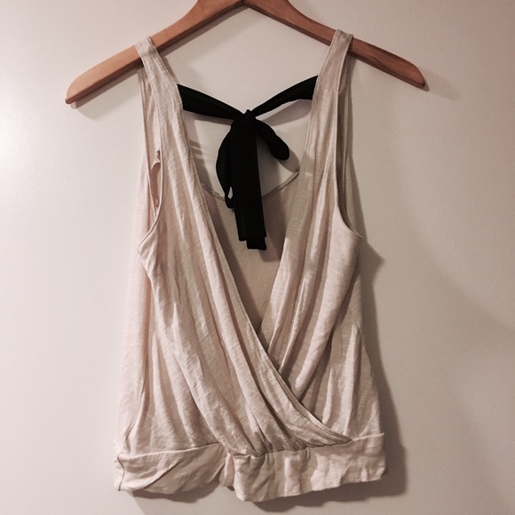 Urban Outfitters Quiet Luxury Tie Back Cut Out Detail Top