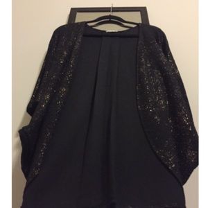 SALE! Oversized Dolman sleeve shrug with gold foil