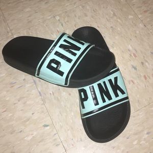 Pink slide sandals