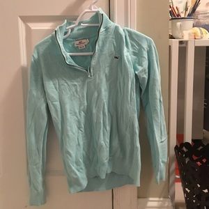 vineyard vines blue quarterzip sweater