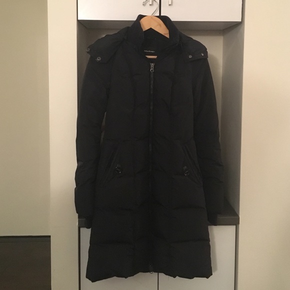 Mackage hooded long winter black down jacket (xxs)