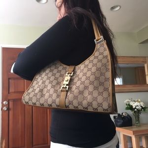 Gucci GG monogram canvas/leather purse