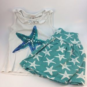 Gymboree Sea Star Starfish Tank & Skirt Set