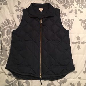 J. Crew navy blue puff vest