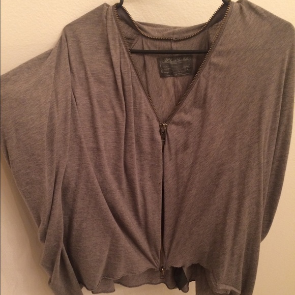 AllSaints Grey Draped Top