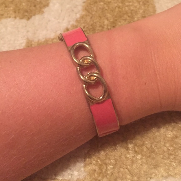 Pink and gold thin bangle