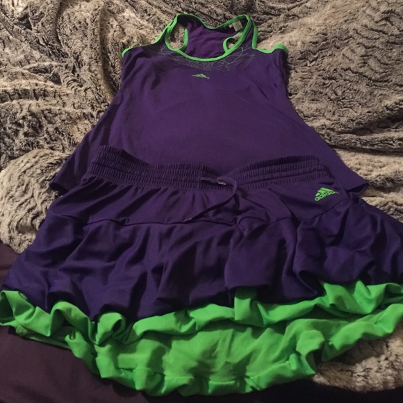 Tennis skirt and shirt set.