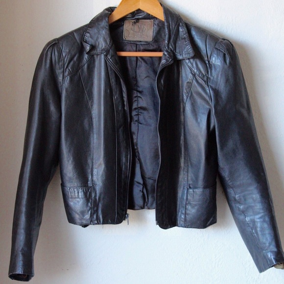 🔅sold🔅Wilson Leather black zip up jacket