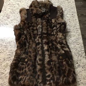 Dolce Cabo Rabbit Fur Vest - Brown