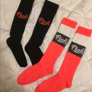 PINK knee high socks! Black pair is sold!