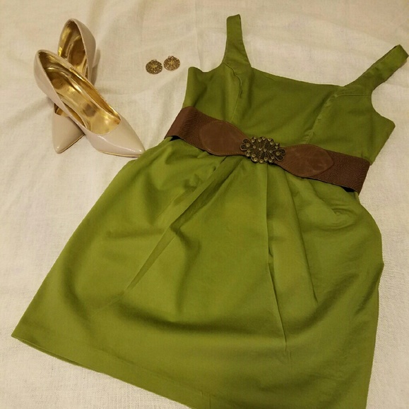 Olive Green Cotton Dress