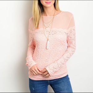 Lace Pink Top