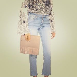 Madewell Leather Fringe Pouch Clutch Retails:$80