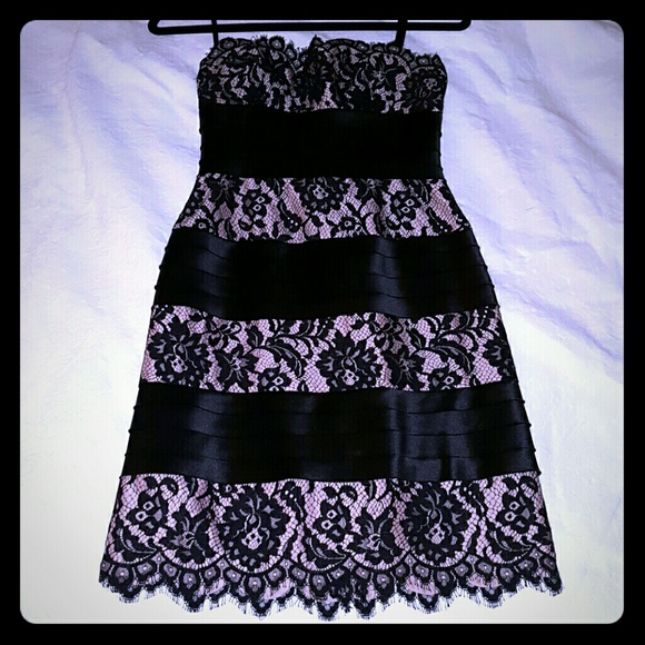 Lovely Lace BCBG Strapless Cocktail Dress