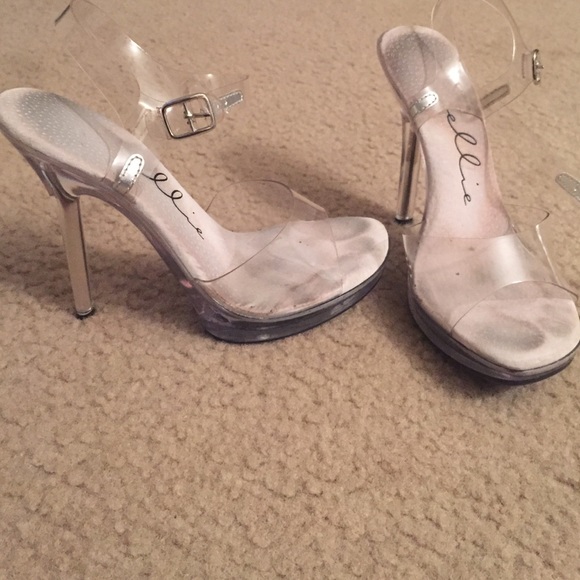 Clear heel bikini competition heels