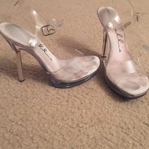 Clear heel bikini competition heels