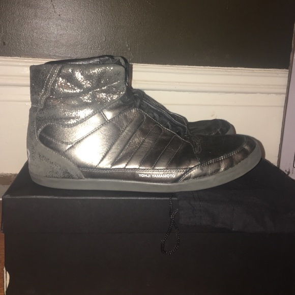 Metallic Gunmetal Y3 Hightop Sneakers!