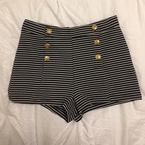 High waisted striped shorts