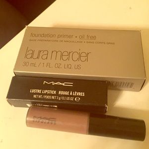 Laura Mercier primer &  MAC lipstick and lipgloss