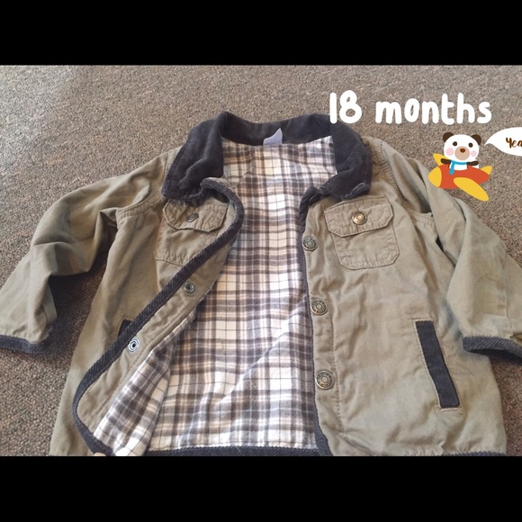 Carter's baby flannel lined khaki canvas jacket