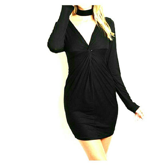 Black Twist Front Dress