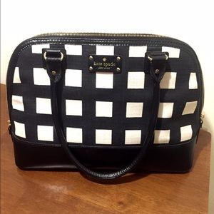 Kate Spade Black and White Plaid Purse