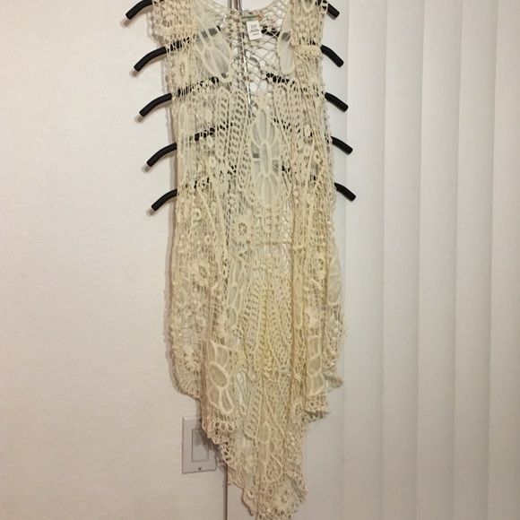 Cream pool cover up NEVER BEEN WORN