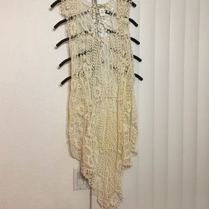 Cream pool cover up NEVER BEEN WORN
