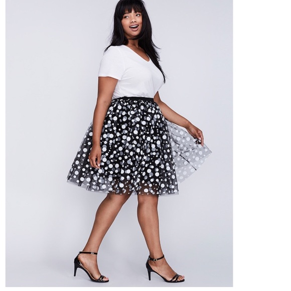 Lane Bryant Dresses & Skirts - Lane Bryant dot tulle skirt nwot