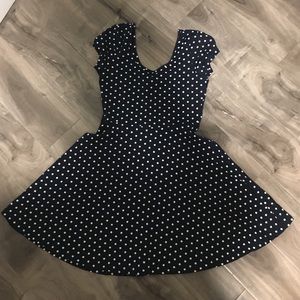 Navy Polka Dot Summer Dress