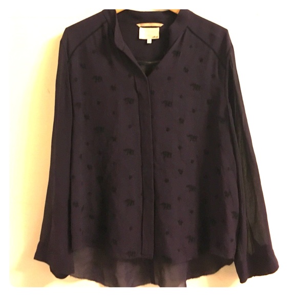 Dark purple Wilfred blouse with peek hole back