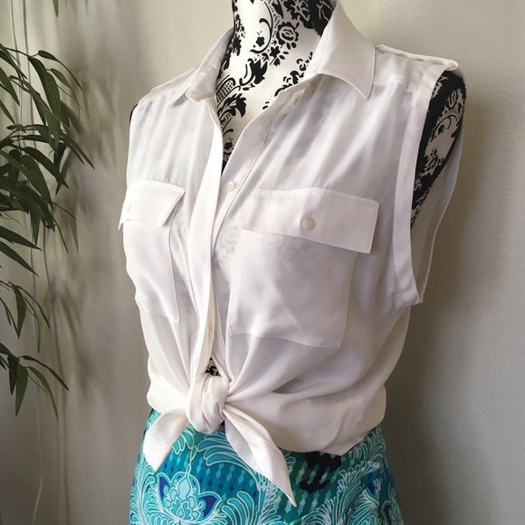 bebe Tops - Bebe sleeveless button-down open drape back top bebe Tops - Bebe sleeveless button-down open drape back top
