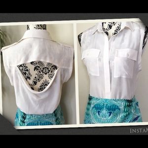bebe Tops - Bebe sleeveless button-down open drape back top bebe Tops - Bebe sleeveless button-down open drape back top