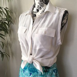 bebe Tops - Bebe sleeveless button-down open drape back top bebe Tops - Bebe sleeveless button-down open drape back top