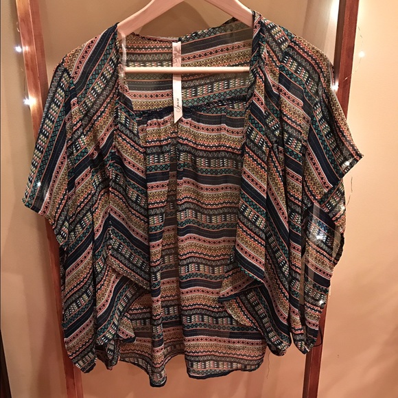 Space Brand Semi-sheer Short Sleeve Cardigan