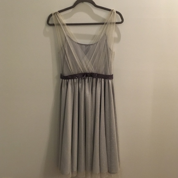 Max & Cleo Silver sparkly dress