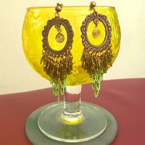 Vintage Earrings, funky mermaid like scales.