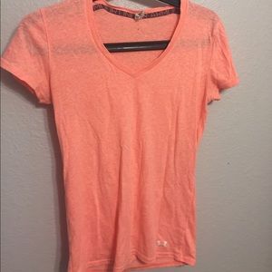 Coral Under Armour Heat Gear Tee