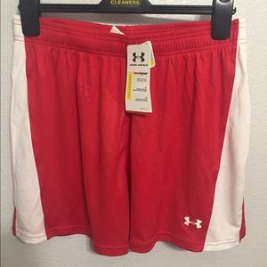 Red Under Armour shorts
