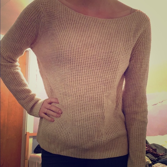Waffle knit sweater