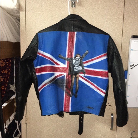 Custom Hand painted Leather jacket