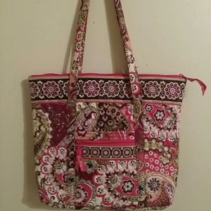 Vera Bradley Villager Tote Bag Very Berry Paisley