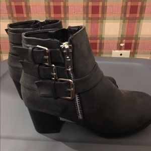 Heeled Triple Buckle Bootie Size 8W