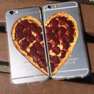 Set of Pizza Heart iPhone Case