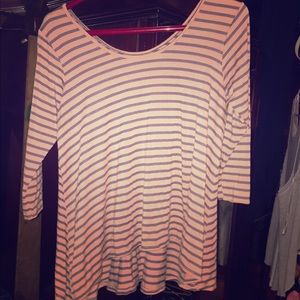 A pink & gray stripe blouse
