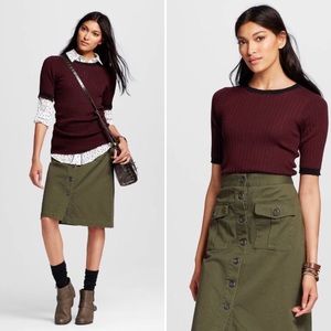 Who What Wear button front midi skirt