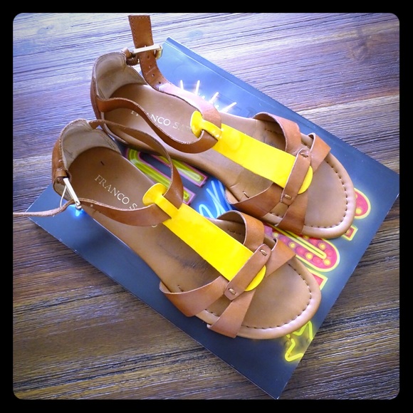 Franco Sarto Brown-yellow sandals